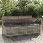 vidaXL Canapé de jardin 2 places avec coussins Gris Résine tressée