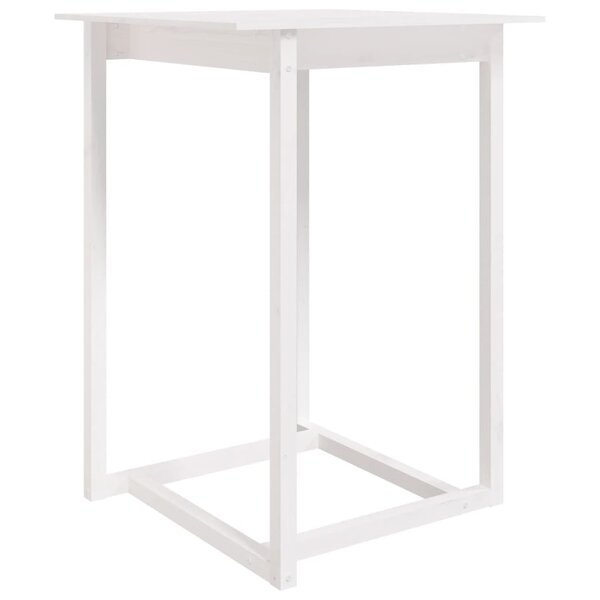 vidaXL Table de bar Blanc 80x80x110 cm Bois massif de pin