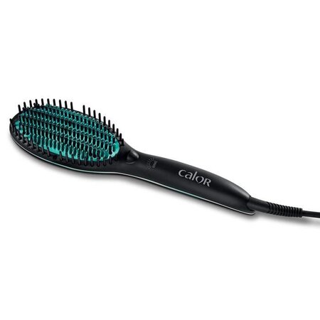 CALOR CF5820C0 Brosse lissante POWER STRAIGHT - Pour cheveux frisés a crépus - Lissage facile et rapide - Bleu canard