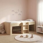 vidaXL Cadre de Lit Élevé pour Enfants 2 Pièces Chêne Sonoma 90 x 190 cm