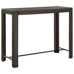 vidaXL Ensemble de bar de jardin 7 Pièces coussins Résine tressée Marron