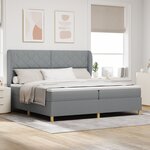Lit à ressort vidaXL avec matelas gris clair 200x200 cm tissu