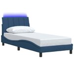 vidaXL Cadre de lit sans matelas bleu 90x190 cm tissu