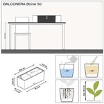 LECHUZA Jardinière BALCONERA Stone 50 ALL-IN-ONE Noir