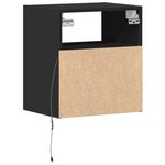 vidaXL Meubles TV muraux avec lumières LED 2 Pièces noir 41x31x45 cm