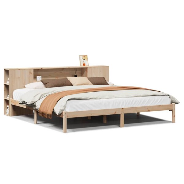 vidaXL Lit bibliothèque sans matelas 180x200 cm bois massif de pin