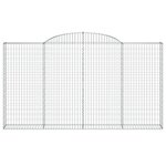 vidaXL Paniers à gabions arqués 7 Pièces 300x30x160/180 cm fer galvanisé