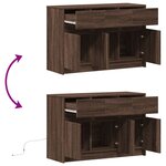 vidaXL Meuble TV avec LED chêne marron 91x34x61 cm bois d'ingénierie