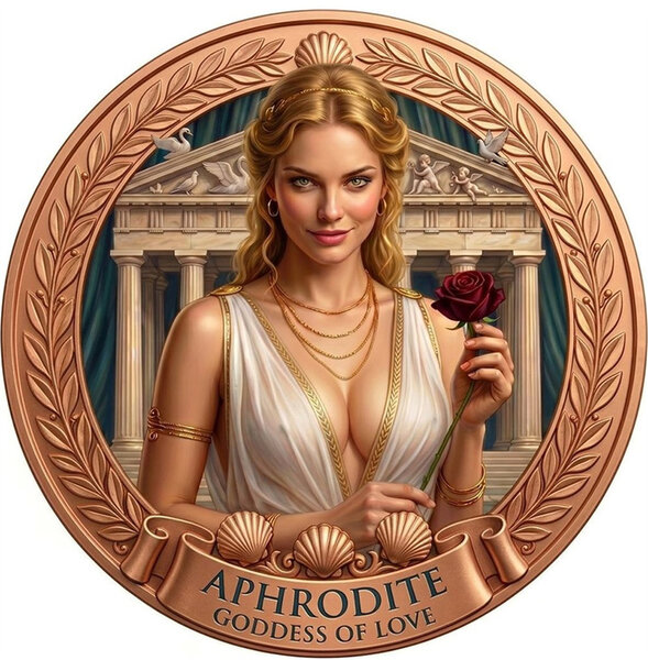 Monnaie APHRODITE Goddes of Love 1 Oz Medaille Cuivre (PRÉCOMMANDE)