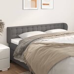 vidaXL Tête de lit avec oreilles Gris 203x23x78/88 cm Similicuir