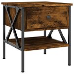 vidaXL Table de chevet chêne fumé 40x42x45 cm bois d'ingénierie