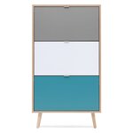 Finori Armoire à chaussures C-uba 42 Chêne Sonoma et tricolore