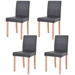 Vidaxl table et chaises 5 pièces cuir synthétique chêne noir
