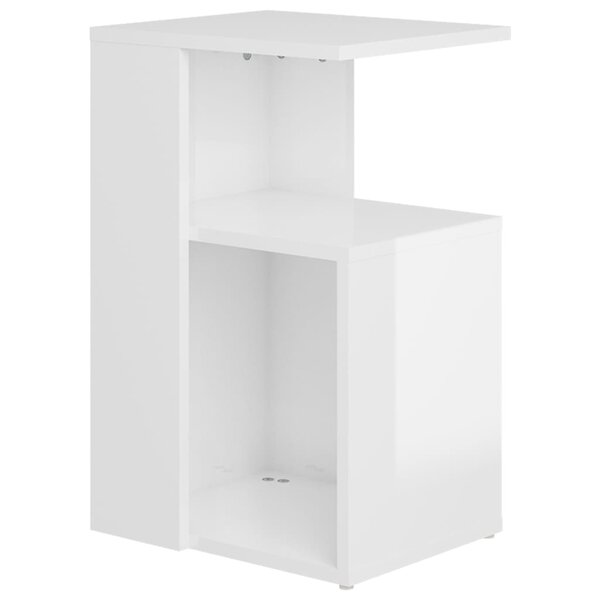 vidaXL Table d'appoint Blanc brillant 36x30x56 cm Bois d’ingénierie