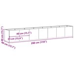 vidaXL Jardinière anthracite 280x40x40 cm acier laminé à froid