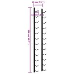 vidaXL Casier à bouteilles mural pour 12 bouteilles Noir Fer