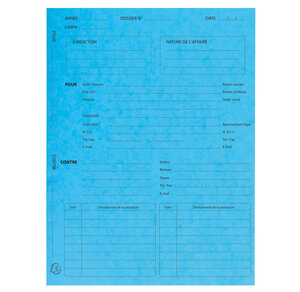 Pack 25 chemises Avocats Imprimées Procédure 25x32 cm 265g Bleu EXACOMPTA