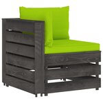 Vidaxl salon de jardin 6 pièces avec coussins bois imprégné de gris