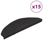 vidaXL Tapis d'escalier autocollants 15 Pièces 65x22 5x3 5 cm Noir