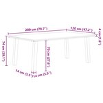 vidaXL Table à manger marron clair bois de chêne massif rectangulaire