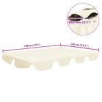 vidaXL Toit de rechange de balançoire crème 188/168x145/110 cm