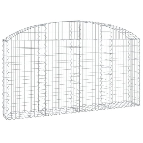 vidaXL Panier de gabions arqué 200x30x100/120 cm Fer galvanisé