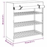 vidaXL Armoire à chaussures avec housse Gris 79x40x80 cm Tissu
