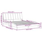 vidaXL Cadre de lit sans matelas gris clair 160x200 cm tissu
