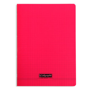 Cahier piqué POLYPRO 21x29 7 cm 96p séyès 90g Rouge CALLIGRAPHE