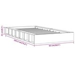 vidaXL Cadre de lit Gris 75x190 cm Petit simple Bois massif