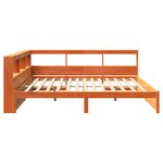 vidaXL Lit Bibliothèque avec stockage 2 Pièces Cire marron 200 x 200 cm