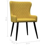 vidaXL Chaises à manger lot de 6 jaune velours