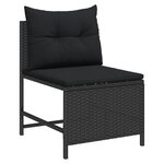 vidaXL Ensemble de Canapé d'Extérieur - Noir Rotin  Bois Moyen Durable