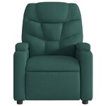 vidaXL Fauteuil inclinable de massage vert foncé tissu