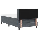 vidaXL Lit à ressorts avec tête de lit Gris foncé 200 x 100 cm Velours