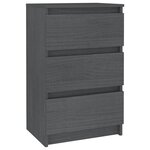 vidaXL Table de chevet Gris 40x29 5x64 cm Bois de pin solide