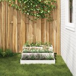 vidaXL Jardinière de jardin 3 niveaux 90x90x35 cm Acier blanc