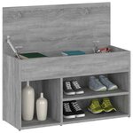 vidaXL Banc à chaussures Sonoma gris 80x30x45 cm Bois d'ingénierie