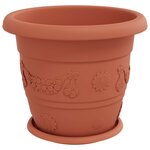 vidaXL Pots de plantes 6 Pièces Rouge brique Ø 34 x 28 cm Plastique