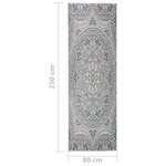 vidaXL Tapis à tissage plat d'extérieur 80x250 cm Motif bleu