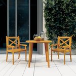 vidaXL Chaises à manger d'extérieur lot de 2 Bois d'acacia massif