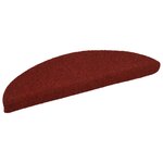 vidaXL Tapis d'escalier autocollants 15 pièces 56 x 17 x 3 cm Rouge bordeaux Demi-rond