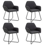 vidaXL Chaises à manger lot de 4 noir tissu