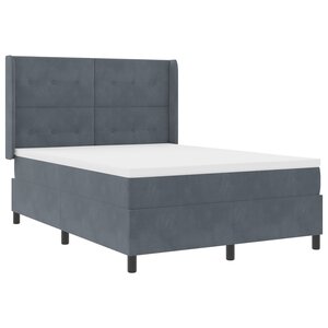 Lit Box Spring vidaXL avec Matelas et LED Gris Foncé 160x200 cm Velours