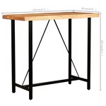 vidaXL Ensemble de bar 5 Pièces Bois solide et cuir véritable