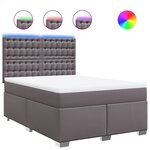 vidaXL Sommier à lattes de lit avec matelas Gris 160x200 cm Similicuir