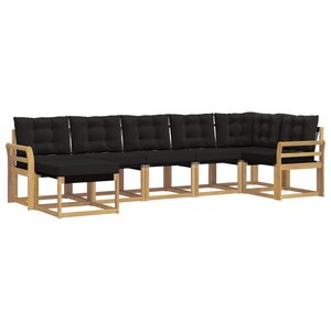 vidaXL Ensemble de canapés d'extérieur 7 pc Blanc et noir