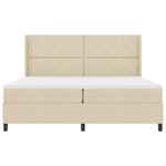 vidaXL Lit box avec matelas crème 200 x 200 cm en tissu.