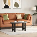 vidaXL Pieds de table basse Noir 2 pièces 28 x (42-43) cm Acier