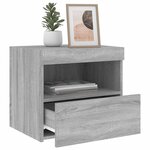 vidaXL Tables de chevet avec lumières LED 2 Pièces sonoma gris 50x40x45cm